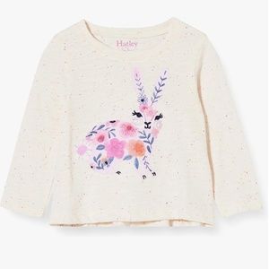 NWOT Hatley Girls Embellished Bunny Long Sleeve Tee size 6-9 Mons